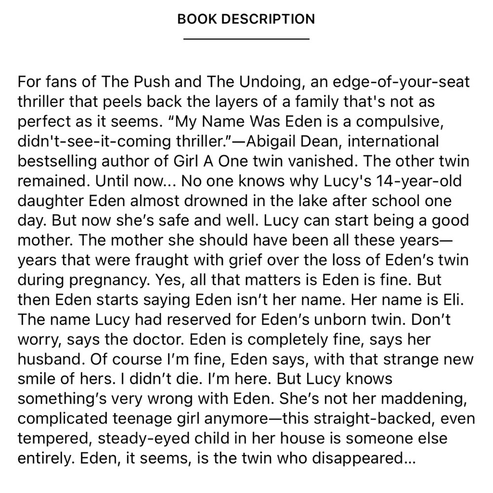 Barnes & Noble - My Name Was Eden - Green and Blue Cover - Picture 2 of 3